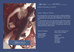 Curator : Sinziana Ravini - Bizarro, Aphrodisia, la science du dÃ©sir