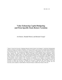 Value Enhancing Capital Budgeting and Firm
