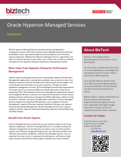 Oracle Hyperion Managed Services