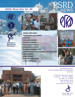 PSRD winter 2014 News Letter