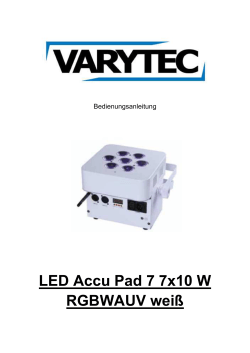 LED Accu Pad 7 7x10 W RGBWAUV weiÃ