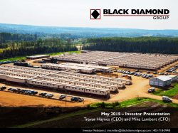 May 2015 - Black Diamond Group