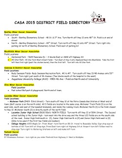 CASA Field Locations - Blackfalds Minor Soccer Association