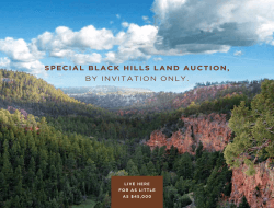 SPECIAL BLACK HILLS LAND AUCTION, BY INVITATION ONLY.
