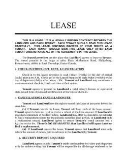 Black Moshannon Lodge LEASE Agreement