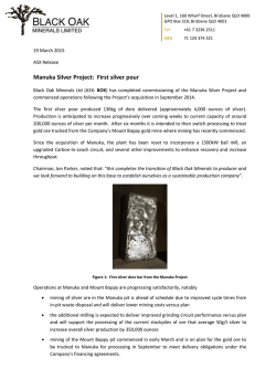 Manuka Silver Project: First silver pour
