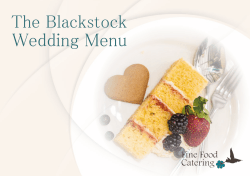 Wedding Menu - Blackstock Weddings