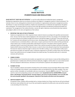 BLAISE INSTITUTE STUDENTS RULES AND REGULATIONS