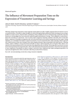 The Influence of Movement Preparation Time on the Expression of