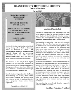 March 2015 - Bland County Historical Society