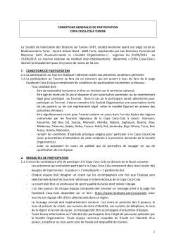 1 CONDITIONS GENERALES DE PARTICIPATION COPA COCA