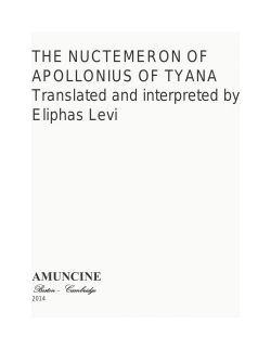 THE NUCTEMERON OF APOLLONIUS OF TYANA Translated and