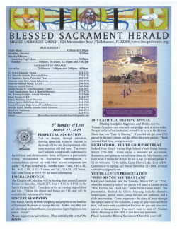 2015-03-22 BSC Herald - Blessed Sacrament Catholic Church