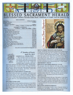 2015-04-26 BSC Herald - Blessed Sacrament Catholic Church
