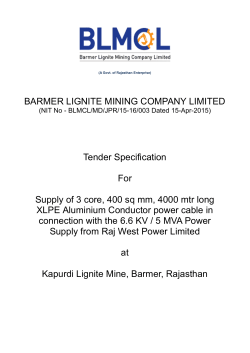 BARMER LIGNITE MINING COMPANY LIMITED Tender