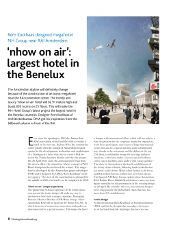 `nhow on air`: largest hotel in the Benelux