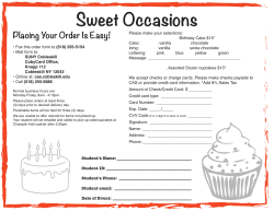 Sweet Occasions - SUNY Cobleskill