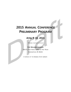2015 annual conference preliminary program