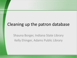 Cleaning up the patron database