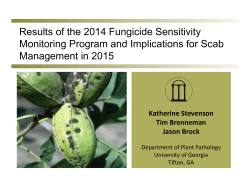 Results of the 2014 Fungicide Sensitivity Monitoring Program and