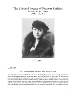 The Life and Legacy of Frances Perkins
