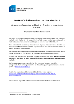 WORKSHOP & PhD seminar 13