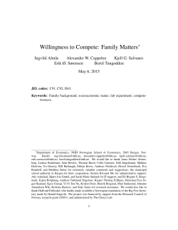 Willingness to Compete: Family Matters