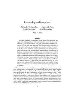 Leadership and incentives