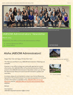 JABSOM Administrators` Newsletter