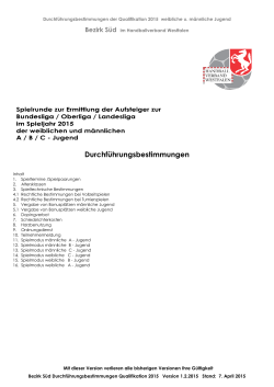 DurchfÃ¼hrungsbestimmungen - Handballkreis Iserlohn Arnsberg eV