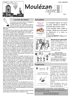 Bulletin nÂ°73-Juin 2015 - Blog de la mairie de MoulÃ©zan