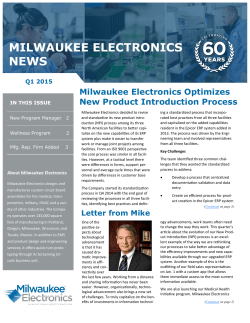 Milwaukee Electronics Newsletter Q1 2015