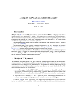Multipath TCP : An annotated bibliography