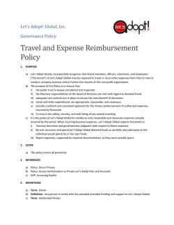 Travel and Expense Reimbursement Policy