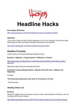 Blog Headline Hacks