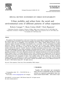 Urban mobility and urban form: the social and