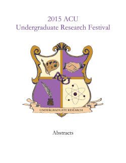 2015 Research Festival Abstracts - ACU Blogs