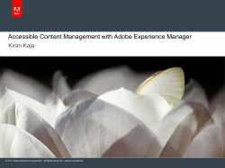 Accessible Content Management with Adobe