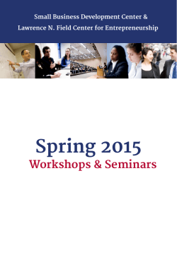 the Spring 2015 Workshop Schedule