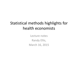 Statistical Methods Highlights for Health Economists, 2015