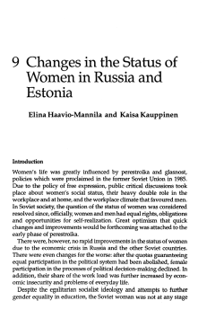 Changes in the Status of Women in Russia and Estonia