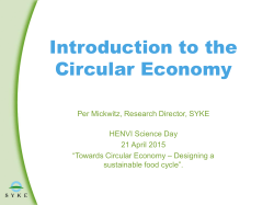 Introduction to the Circular Economy