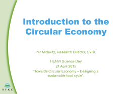 Introduction to the Circular Economy