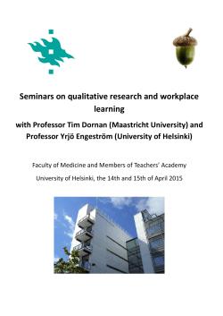 Seminars on qualitative research and workplace learning