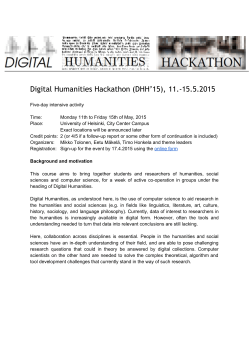 Digital Humanities Hackathon (DHH`15),ââ11.