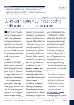 US insider trading v EU insider dealing: a difference more than in