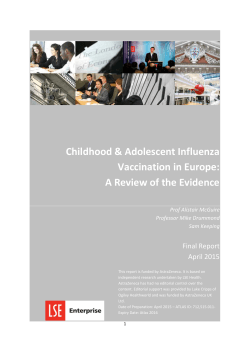 Childhood & Adolescent Influenza Vaccination in Europe: A Review