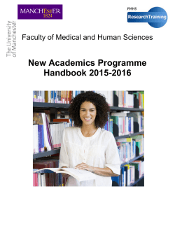 NAP Handbook 2015-16 - University of Manchester