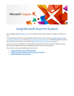 Using Microsoft Azure for Students