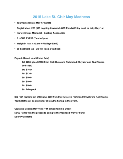 2015 Lake St. Clair May Madness Entry Form
